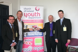 From left: David Brown, Church of Ireland Youth Ministry Co-ordinator; David Gardiner, report author; Bishop Alan Abernethy, President of the Youth Department and the Rev Robert Miller, Chair of Executive Committee CIYD at the launch of the report in Parliament Buildings, Stormont .